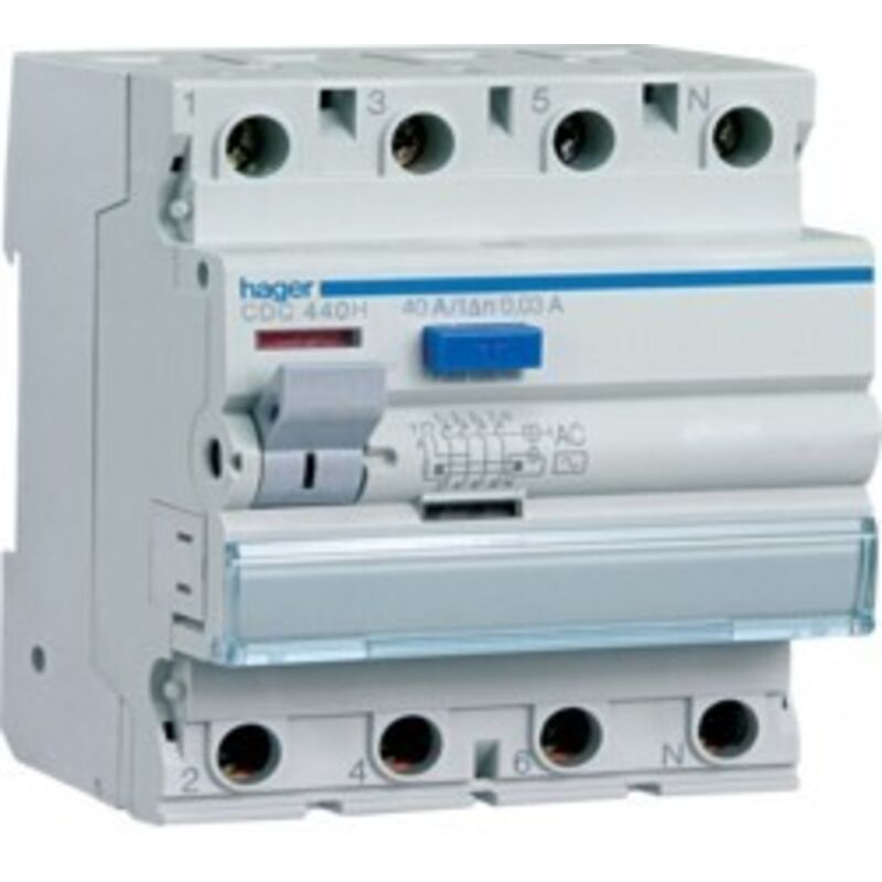 foto del prodotto interruttore differenziale acc. 4p 30 ma 63a 4m hager cod. cdc463h 