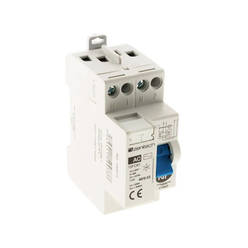 foto del prodotto interruttore differenziale da 30ma, amperaggio 40a, terminale a vite di tipo ac.