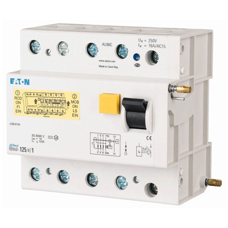 foto del prodotto interruttore differenziale eaton accoppiabile 125a 30ma 4p ac 170250