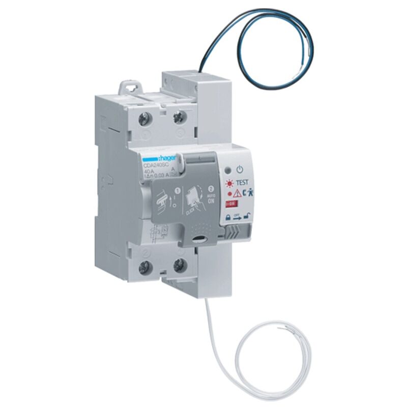 foto del prodotto interruttore differenziale hager con riarmo automatico 40a 2p cda240sc