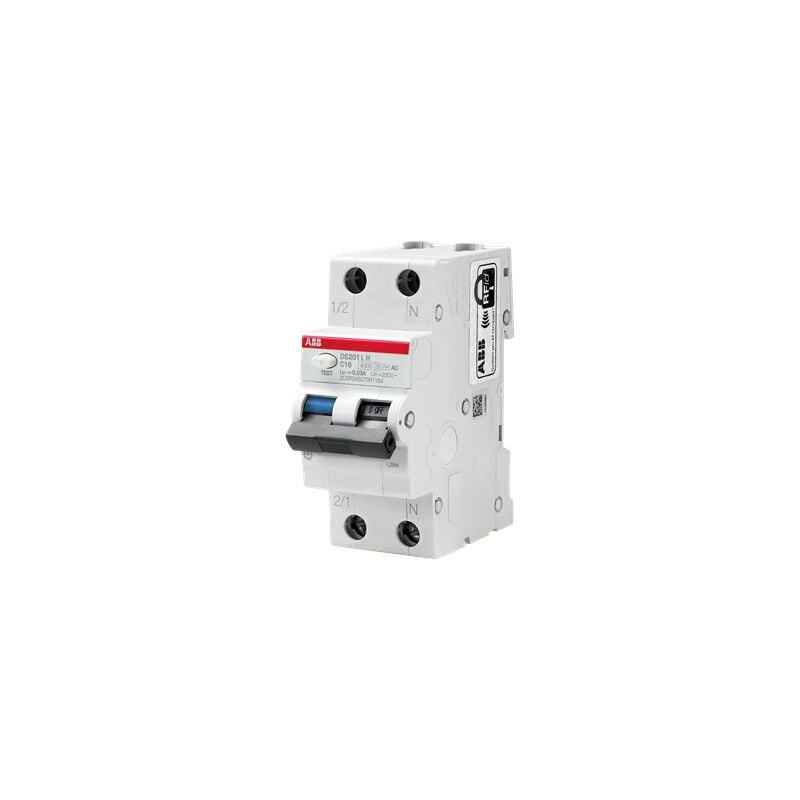 foto del prodotto interruttore differenziale magnetotermico 16a 30ma tipo ac 4,5ka 1 polo n abb ds201lhc16ac30