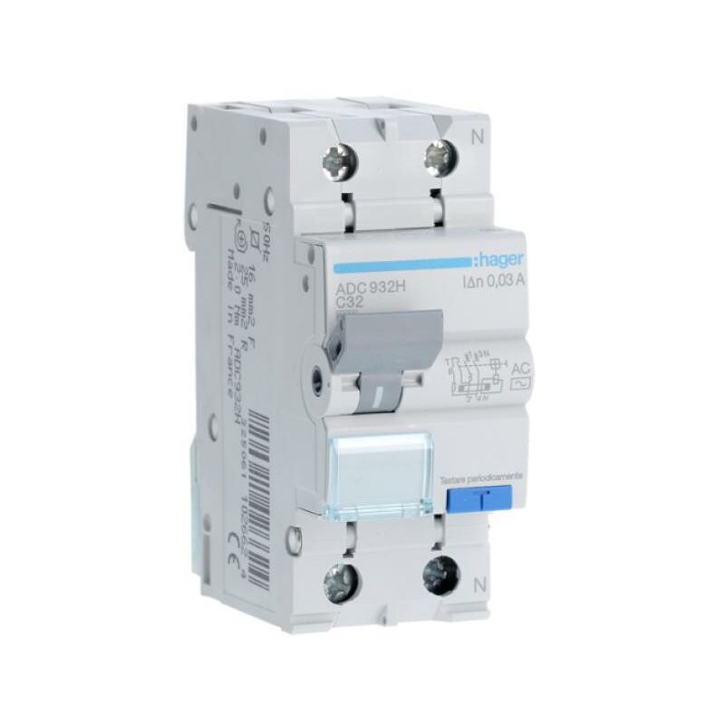 foto del prodotto interruttore differenziale magnetotermico 1pn 30ma ac 32a 6ka c 2m hager