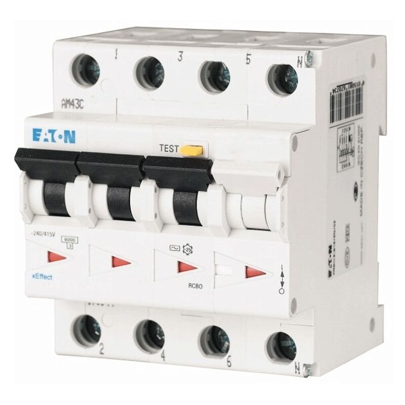 foto del prodotto interruttore differenziale magnetotermico eaton 20a 3p n curva c 30ma 4500ka 171000