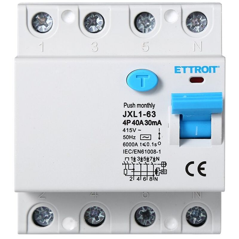 foto del prodotto interruttore differenziale puro 4p 40a 6ka 30ma 380v salvavita differenziale occupa 4 moduli din