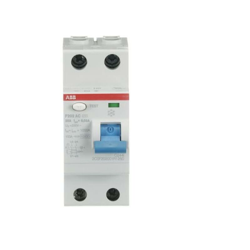foto del prodotto interruttore differenziale puro f202 ac 25a 30ma 2p abb f427800