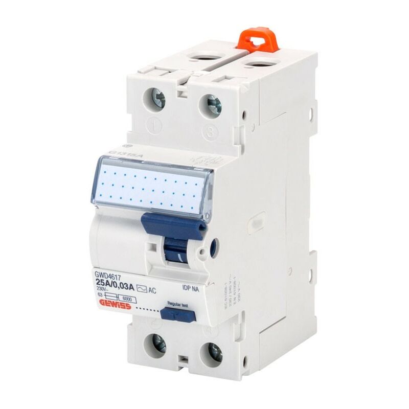foto del prodotto interruttore differenziale puro gewiss 25a 2p 30 ma tipo ac 2 moduli gwd4617