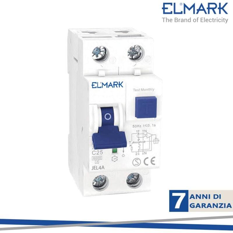 foto del prodotto interruttore differenziale rcbo jel4a 6ka 2p 3 2a 300ma