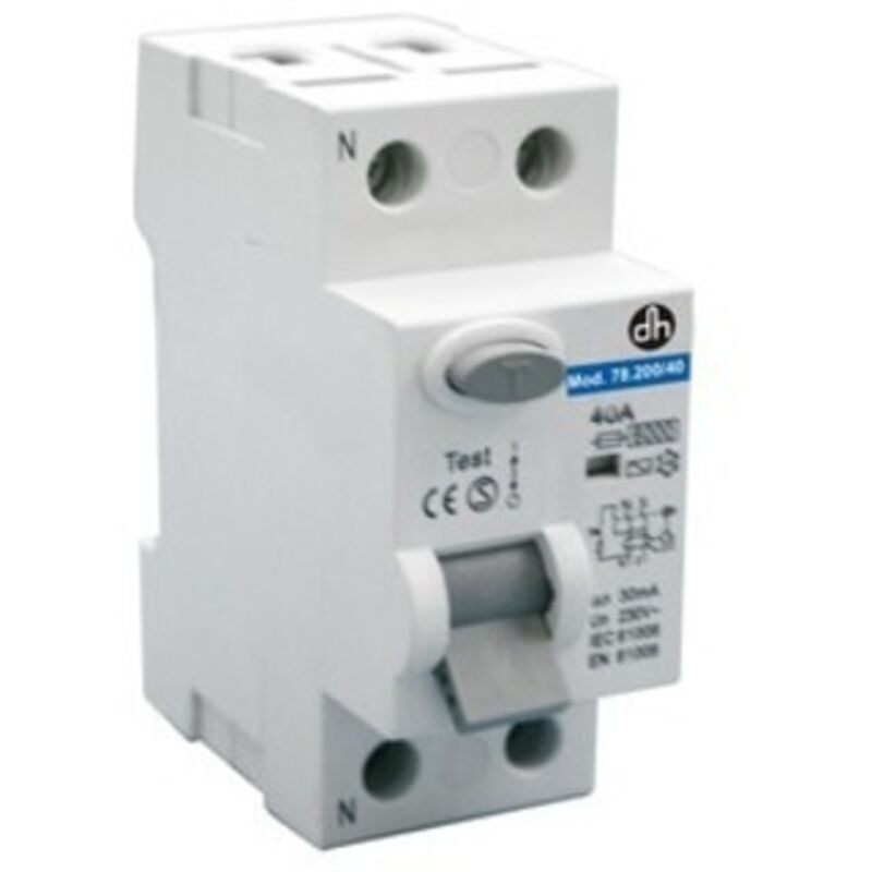 foto del prodotto interruttore differenziale rccb 2 25 a 230 vac electro dh 78.200 25 8430552142446
