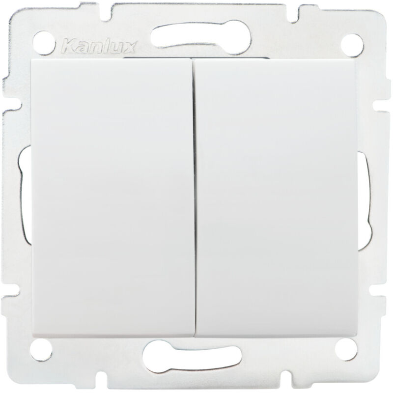 foto del prodotto interruttore doppio avanti e indietro infisso bianco 2 levieri 71x71mm