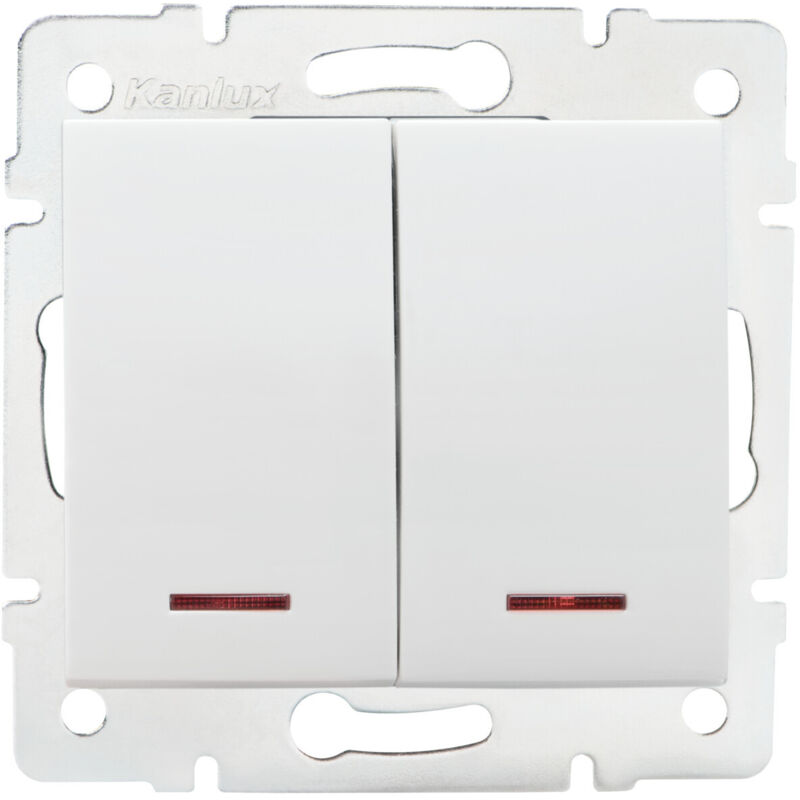 foto del prodotto interruttore doppio avanti e indietro led integrato incorporato bianco