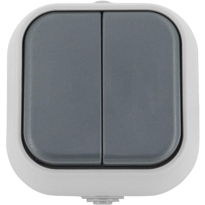 foto del prodotto interruttore doppio ip54 grigio