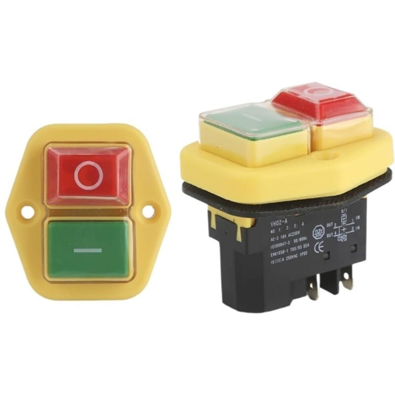 foto del prodotto interruttore elettromagnetico ymyny yh02 a 110v 8a 220v 15a 4pin 5pin attrezzatura per macchine utensili pannello impermeabile pulsante di avvio