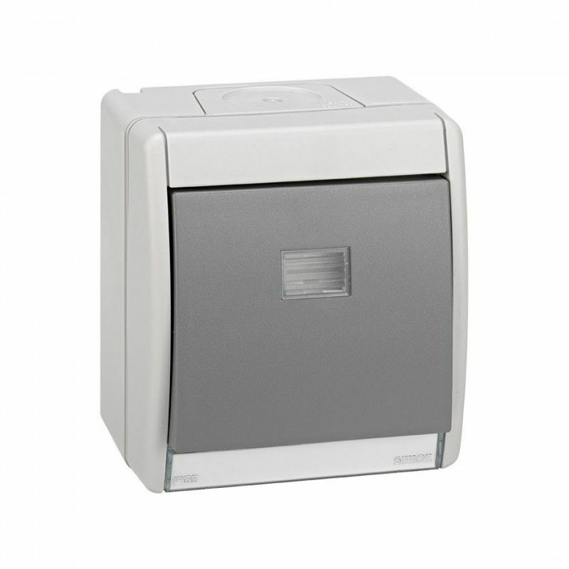 foto del prodotto interruttore grigio 10ax 250v ip55 simon 44 aqua 4490201 035
