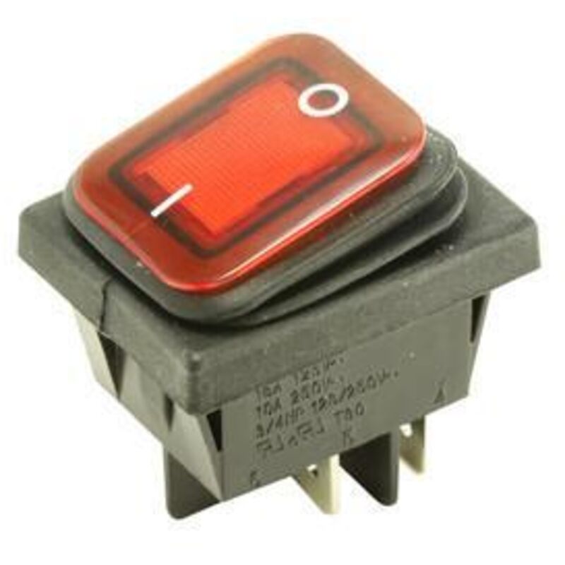 foto del prodotto interruttore illuminato 11.407.il nr impermeabile electro dh colore nero e rosso 8430552141319