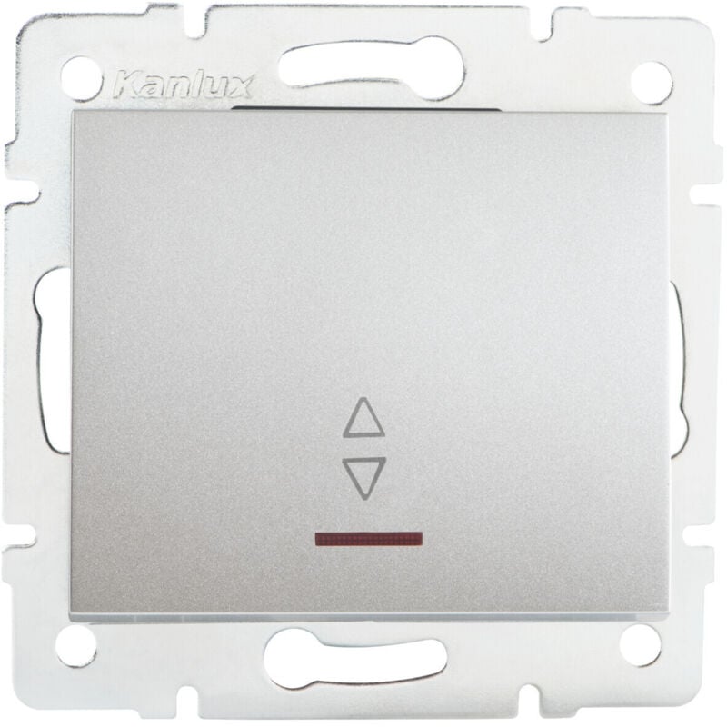 foto del prodotto interruttore led infisso argento retroilluminato 71x71mm