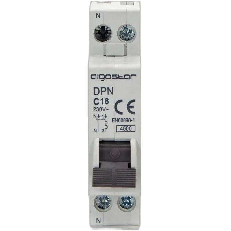 foto del prodotto interruttore magnetotermico 1p+n 230volt barra din 16a 1 modulo