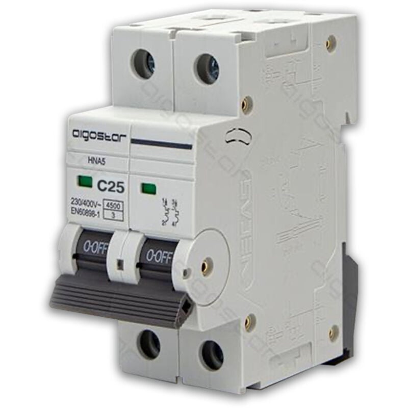 foto del prodotto interruttore magnetotermico 1p n 230volt barra din 25a 2 moduli