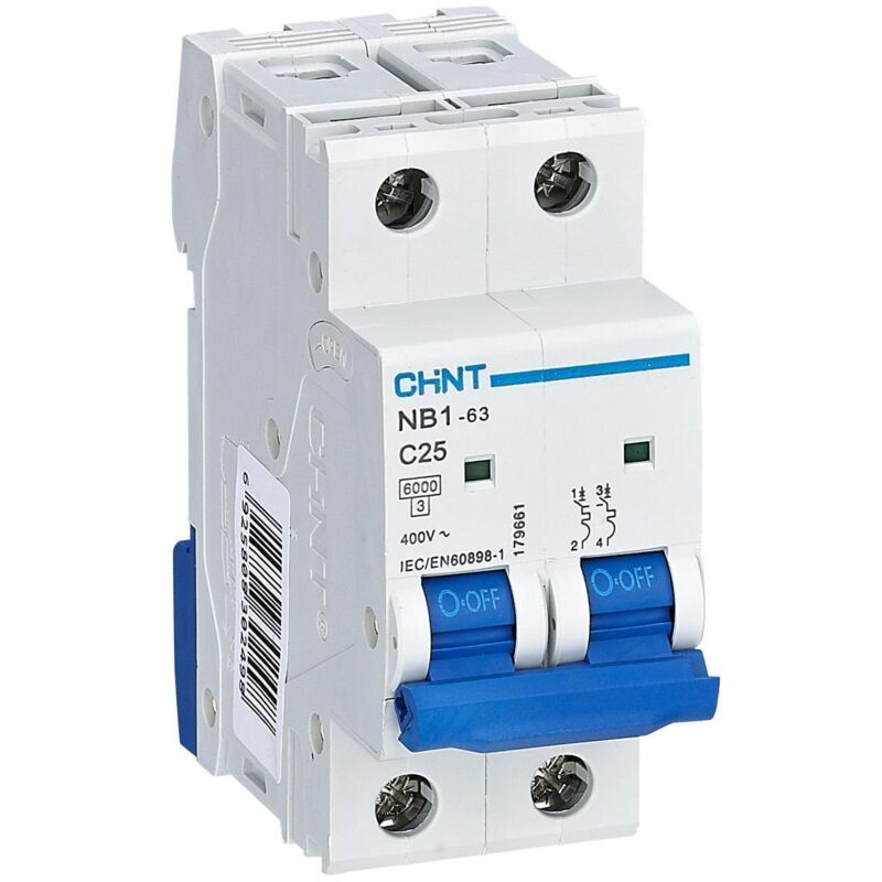 foto del prodotto interruttore magnetotermico 2p 25a 6ka nb1 63 51209 chint