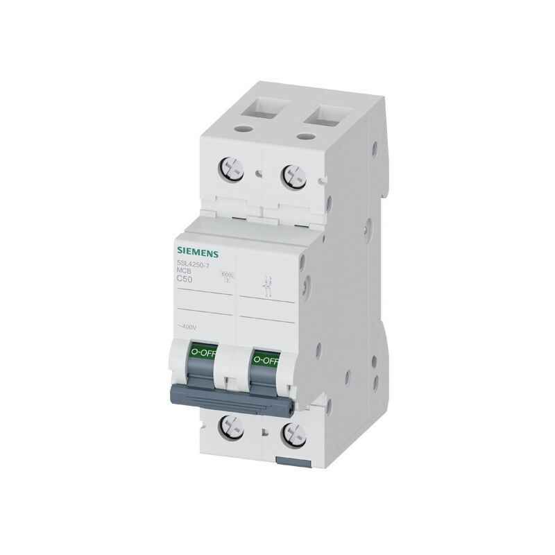 foto del prodotto interruttore magnetotermico a 2 poli 400v 50a curva c siemens 5sl42507