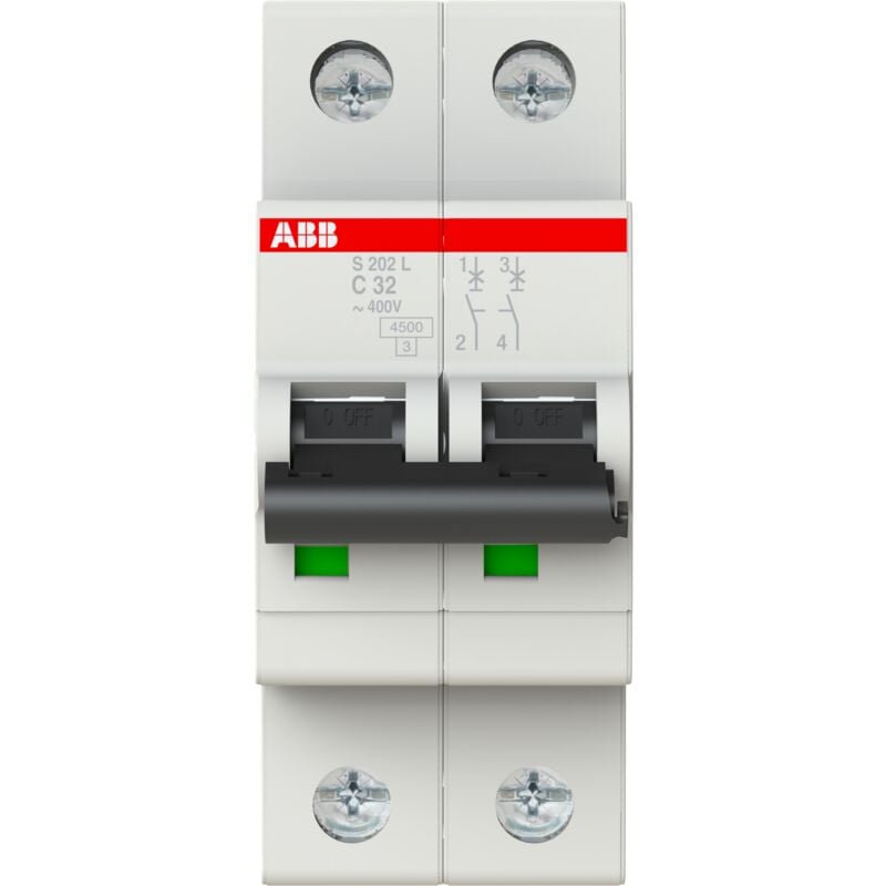 foto del prodotto interruttore magnetotermico automatico s202l c32 4,5ka 2p abb s598514