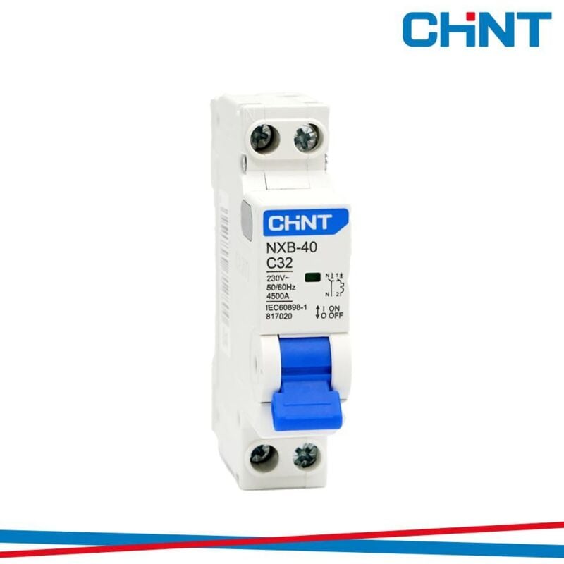 foto del prodotto interruttore magnetotermico chint nxb-40 c32 1p n 32a 4,5ka curva c - 817020