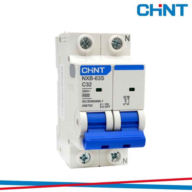 foto del prodotto interruttore magnetotermico chint nxb 63s c32 1p n 32a 4,5ka curva c 296752