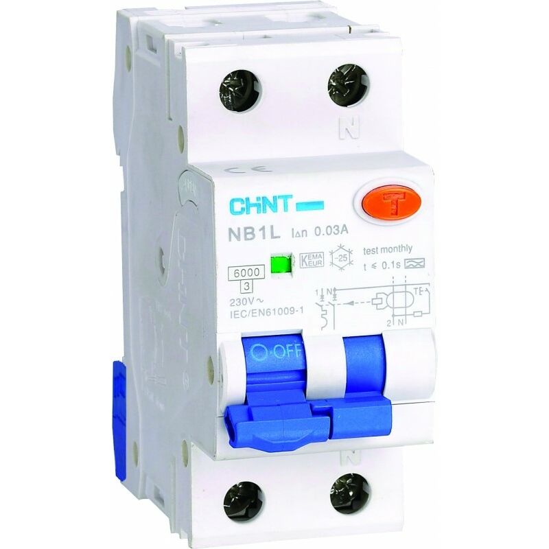 foto del prodotto interruttore magnetotermico differenziale 1p n 20a 4.5ka 30ma 2m chint 203336