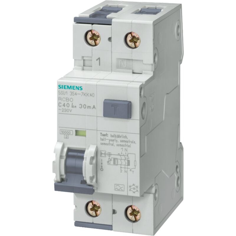 foto del prodotto interruttore magnetotermico differenziale 4,5ka 6ka 1p n curva c 20 tipo ac 5su13531kk20 siemens