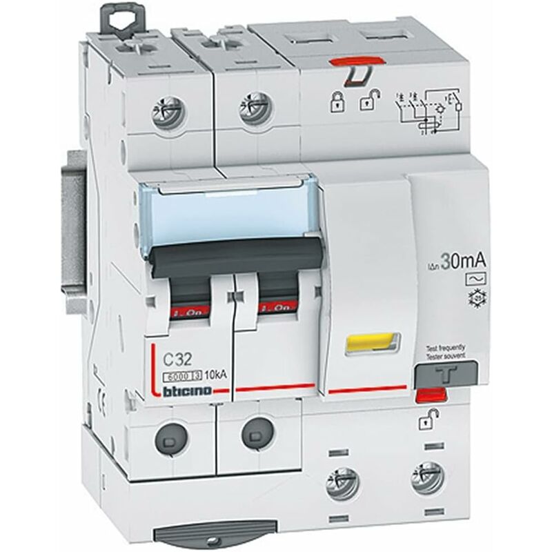 foto del prodotto interruttore magnetotermico differenziale btdin60 2p tipo ac in 32a idn 0.03a