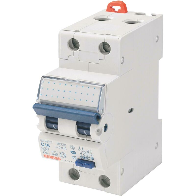foto del prodotto interruttore magnetotermico differenziale compatto mdc 45 1p n curva c 20a tipo ac 2 moduli gw94008 gewiss