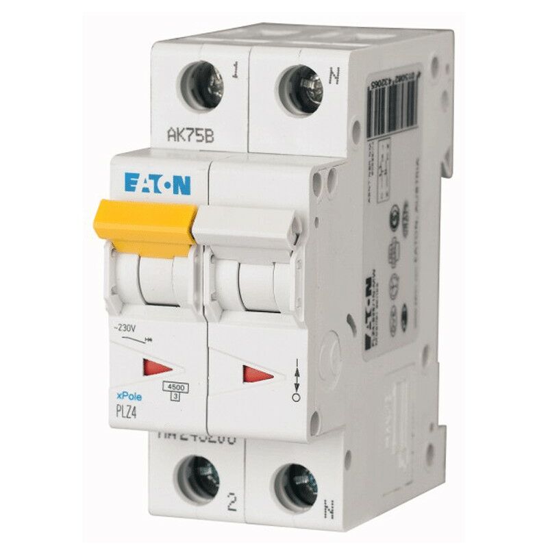 foto del prodotto interruttore magnetotermico eaton 25a 1p n 4,5ka 2 moduli 243232