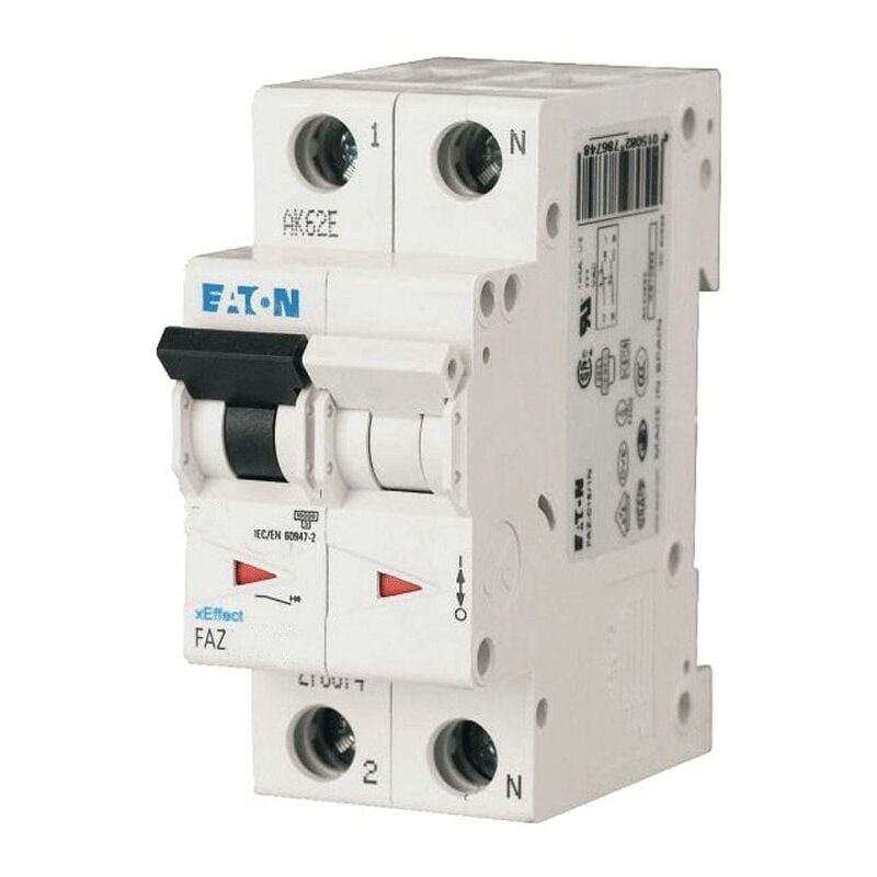 foto del prodotto interruttore magnetotermico eaton faz6 10a 1p n 6ka c 2 moduli 239060