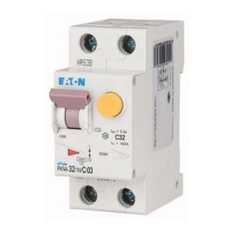 foto del prodotto interruttore magnetotermico pkn4-32 1n c 03 mt differenziale 1n 32a c 237163 - eaton