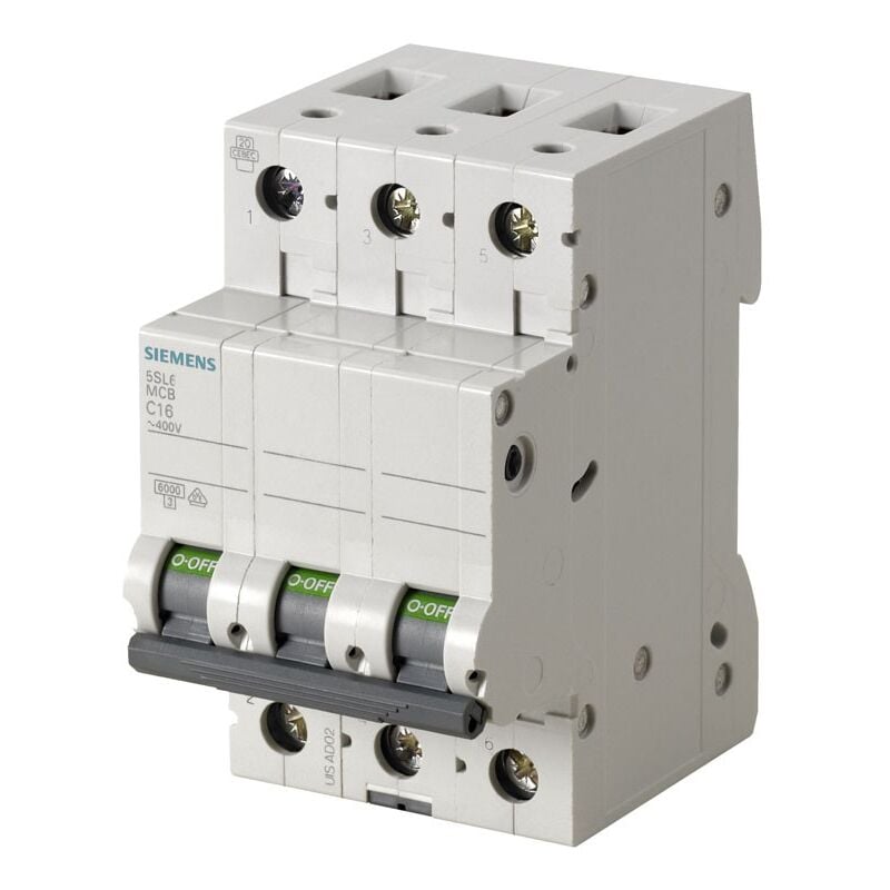 foto del prodotto interruttore magnetotermico siemens 3p 6a 6ka tipo c 3 moduli 5sl63067bb