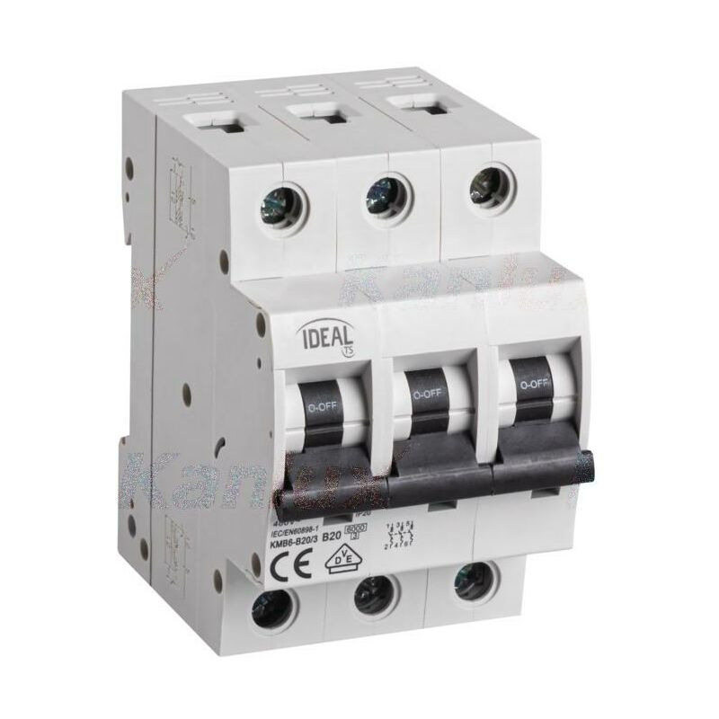 foto del prodotto interruttore magnetotermicodifferenziale 3p kmb6 b20 3 kanlux