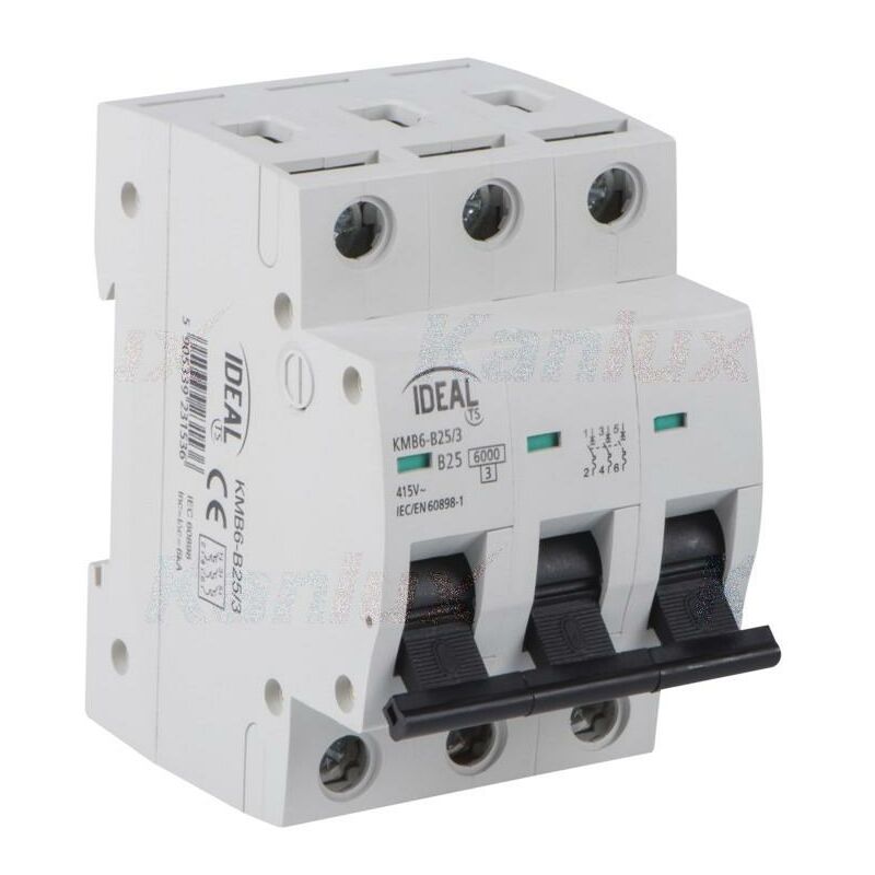 foto del prodotto interruttore magnetotermicodifferenziale 3p kmb6 c6 3 kanlux