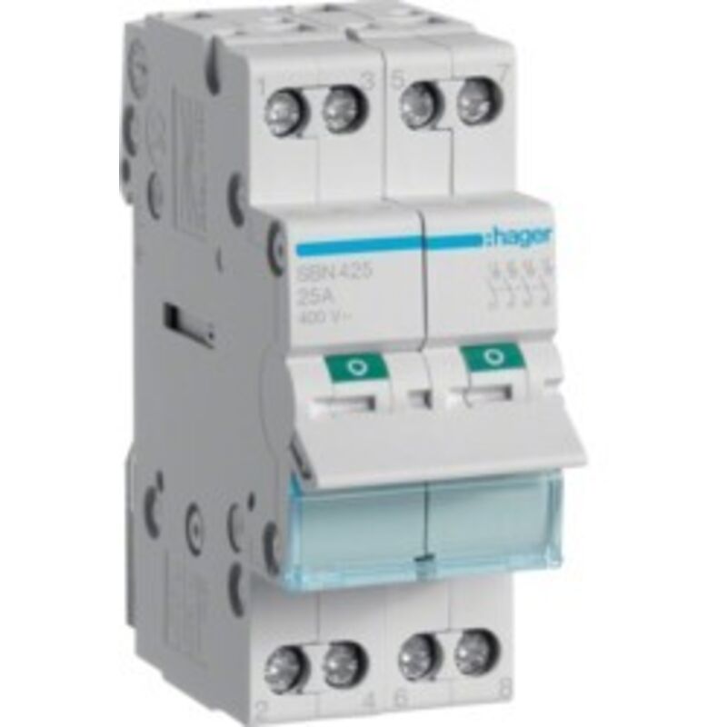 foto del prodotto interruttore manovra non aut 4 poli 25a 2 mod hager cod. sbn425 