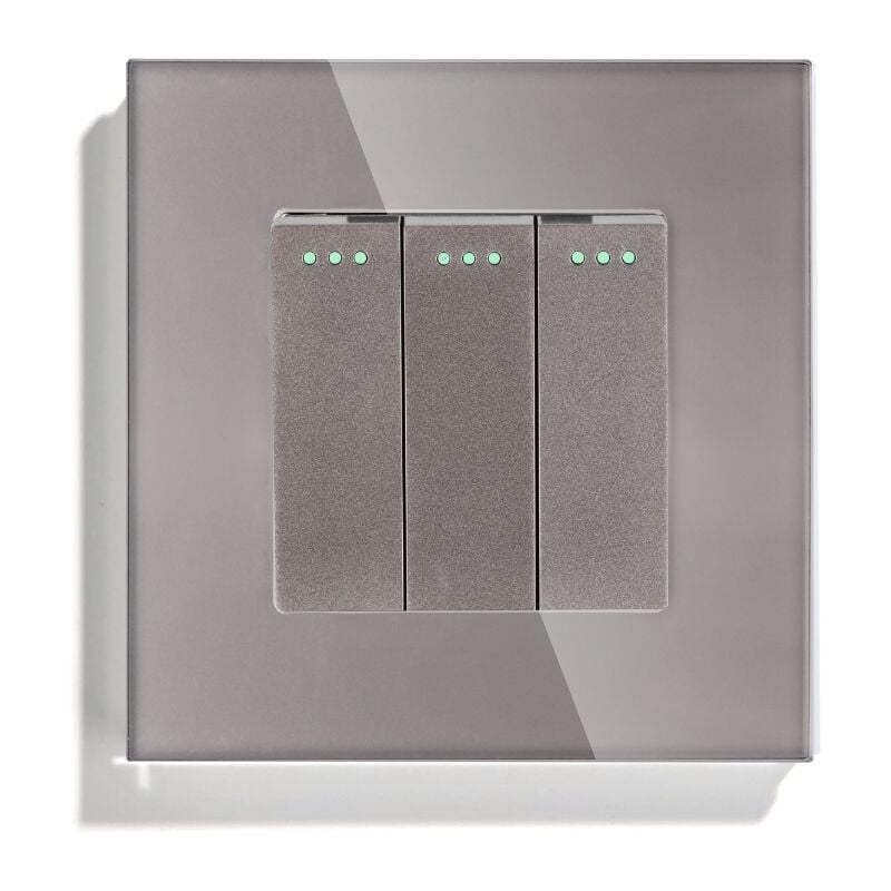 foto del prodotto interruttore meccanico triplo scale grigio