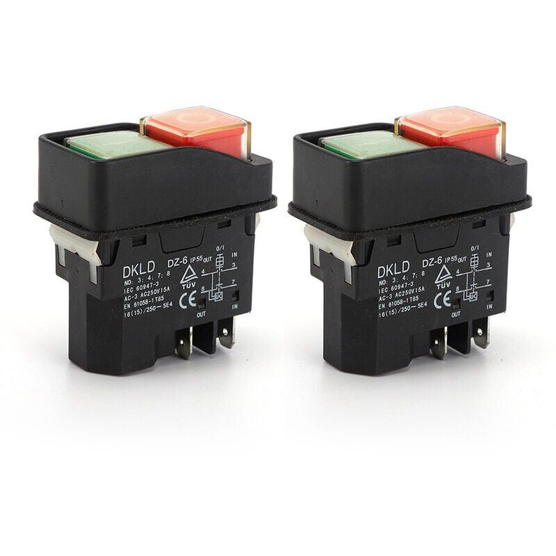 foto del prodotto interruttore miscelatore piccolo dkld dz6 pulsante di arresto magnetico a 4 piedi dz 6 dotato di protezione da sovraccarico