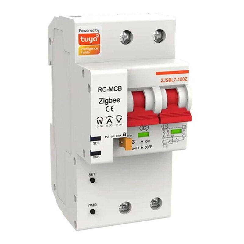 foto del prodotto interruttore modulare smart zigbee 25a 2 pulsanti tuya