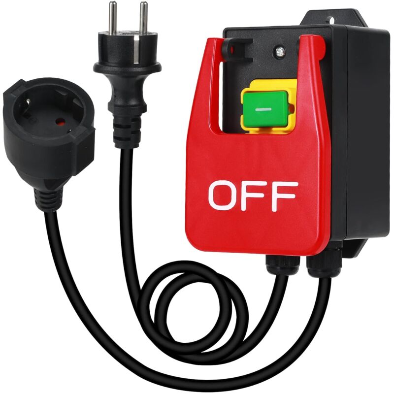 foto del prodotto interruttore monofase 220v, interruttore a pulsante, interruttore di sicurezza con presa interruttore macchina per spegnere rapidamente il tavolo di
