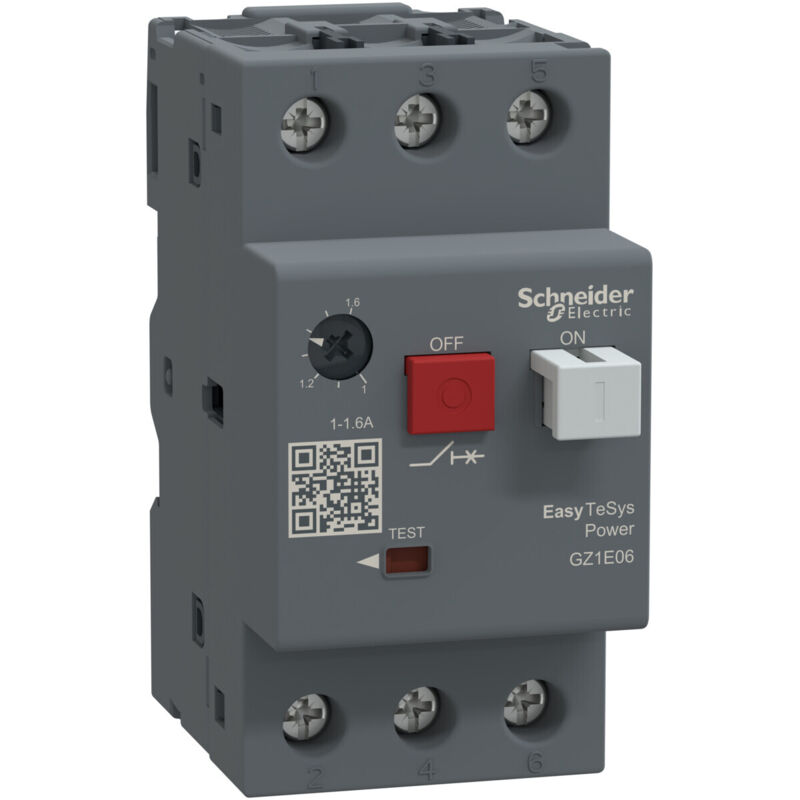 foto del prodotto interruttore motore gz1e, azionamento a pulsante, i 1-1,6a, morsetti a scatola