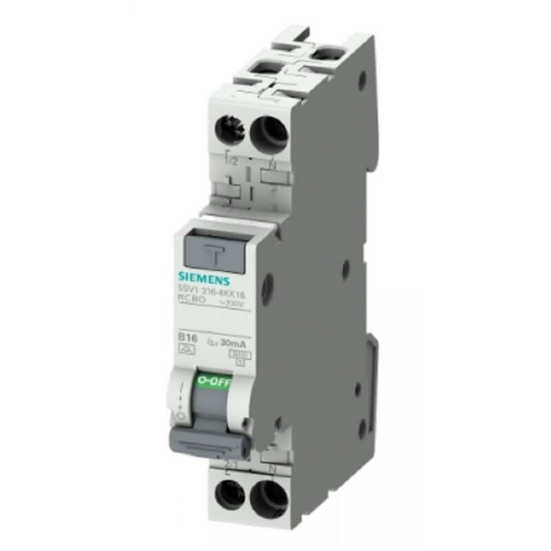 foto del prodotto interruttore mtd 16a 1 modulo 1 n 6ka 30ma ac 5sv13161kk16 siemens