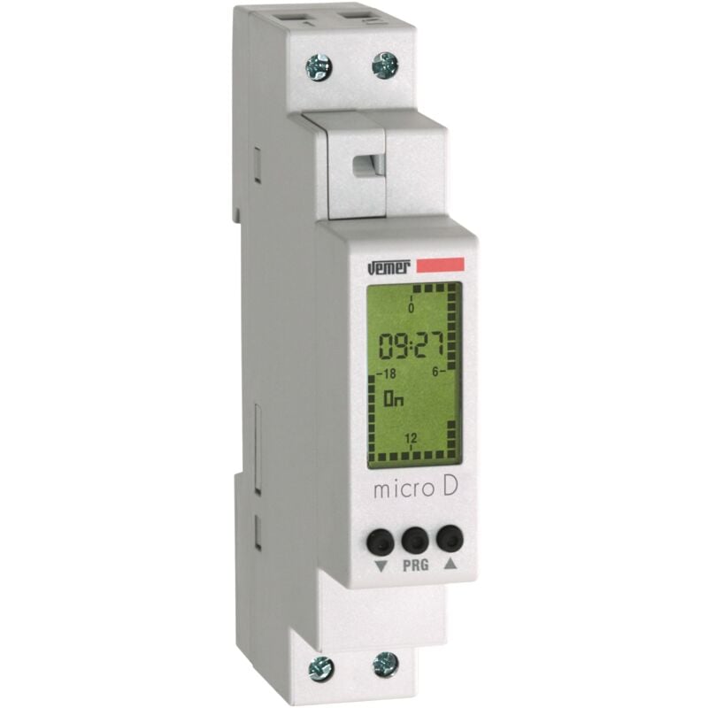 foto del prodotto interruttore orario digitale giornaliero 1 modulo din vemer ve758100 micro d