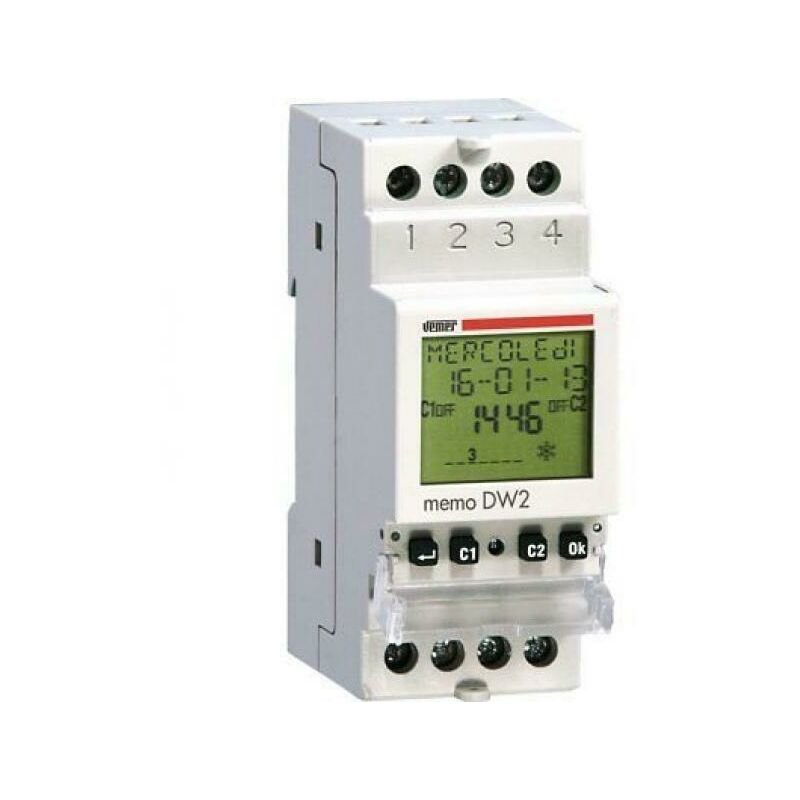 foto del prodotto interruttore orario digitale memo dw con ir, 2 moduli ve341400 vemer