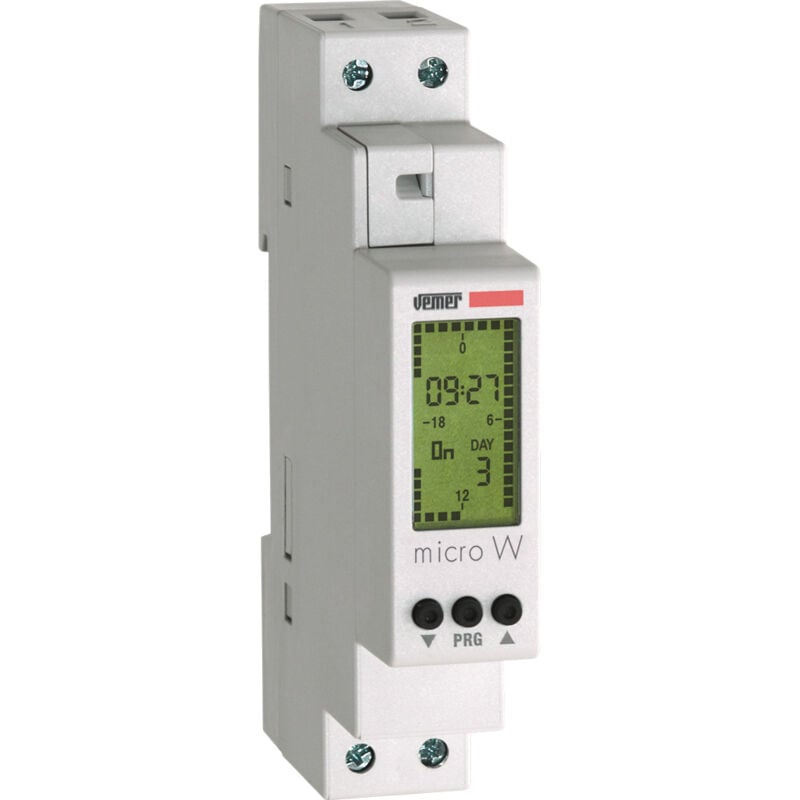 foto del prodotto interruttore orario digitale programmazione settimanale 1 modulo din vemer ve758200 micro w
