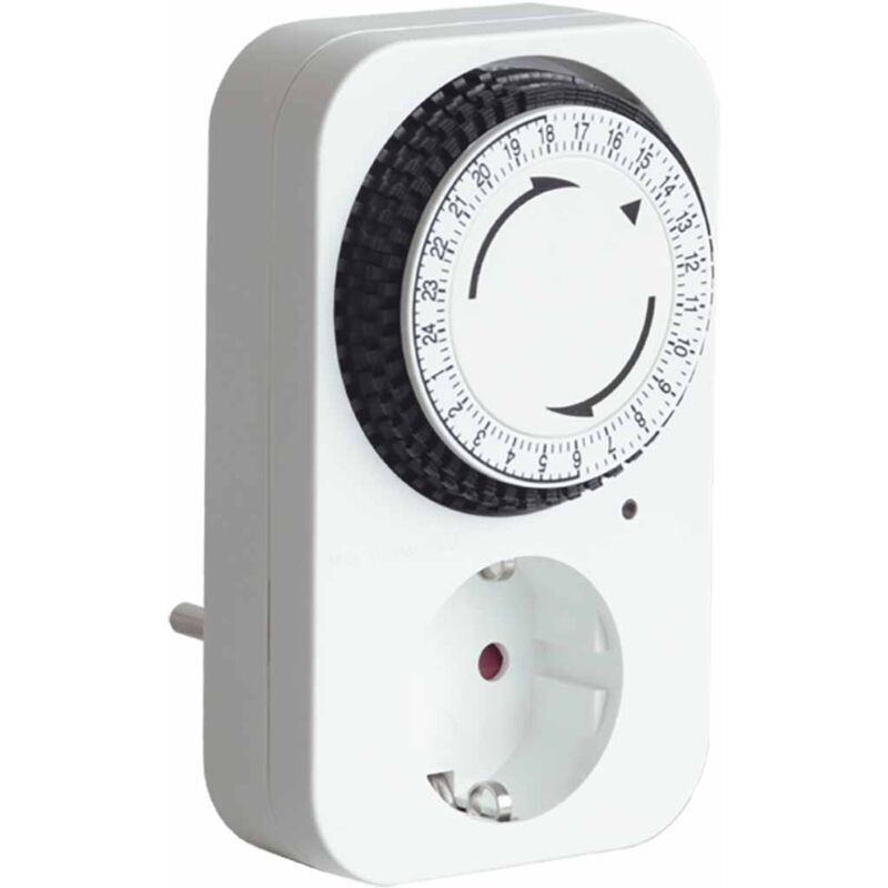 foto del prodotto interruttore orario elettromeccanico a spina schuko vemer ve027900 twinplug d