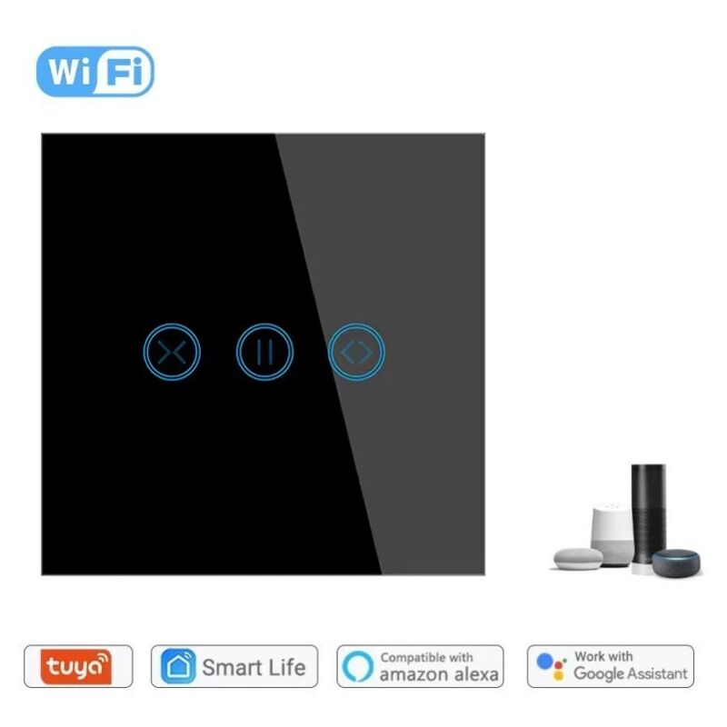 foto del prodotto interruttore per tende smart wifi versione eu colore nero tuya