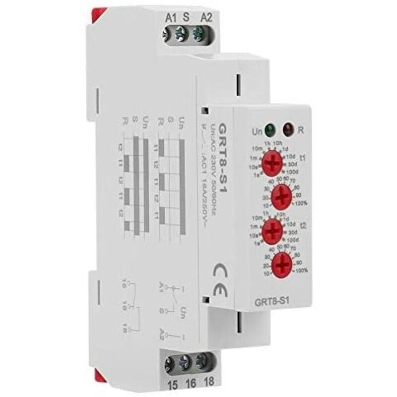 foto del prodotto interruttore rel di ritardo, timer elettrici mini rel temporizzatore ciclico asimmetrico ripetuto 230 v per controllo industriale