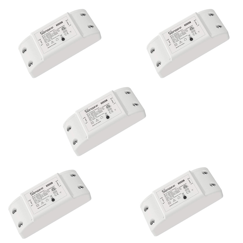 foto del prodotto interruttore smart wifi sonoff switch compatibile con amazon alexa google presa 5 pezzi